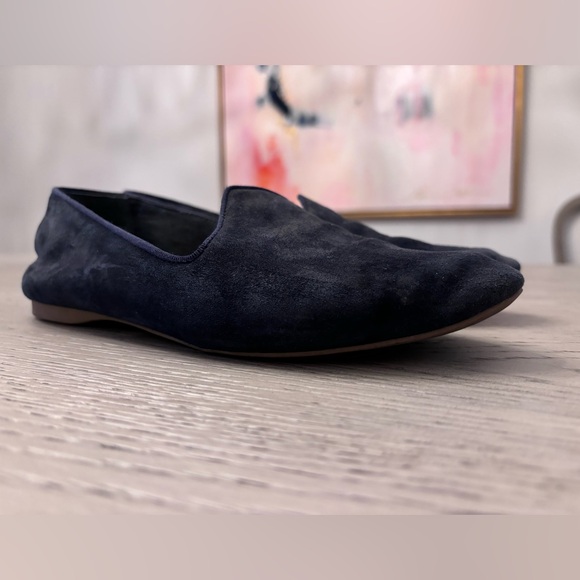 Birdies Flat In Navy Suede Size 7 - Picture 2 of 6